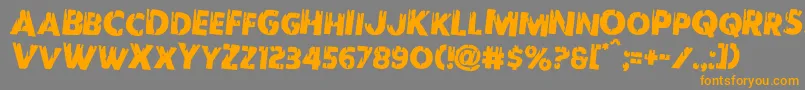 Redundeadrotate2 Font – Orange Fonts on Gray Background