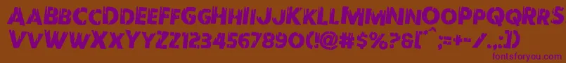 Redundeadrotate2 Font – Purple Fonts on Brown Background