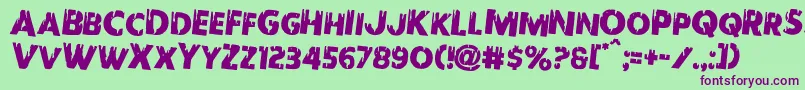 Redundeadrotate2 Font – Purple Fonts on Green Background