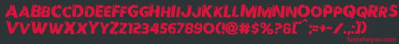 Redundeadrotate2 Font – Red Fonts on Black Background