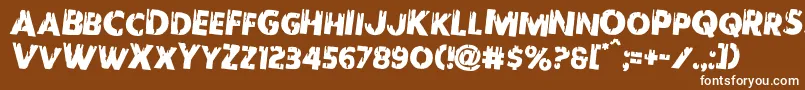 Redundeadrotate2 Font – White Fonts on Brown Background