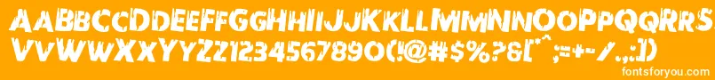 Redundeadrotate2 Font – White Fonts on Orange Background