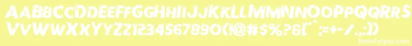 Redundeadrotate2 Font – White Fonts on Yellow Background