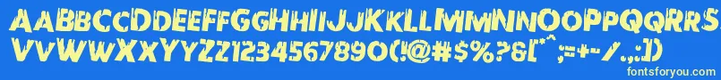 Redundeadrotate2 Font – Yellow Fonts on Blue Background