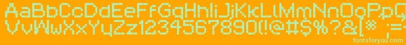 RThreeoranges7-Schriftart – Grüne Schriften auf orangefarbenem Hintergrund