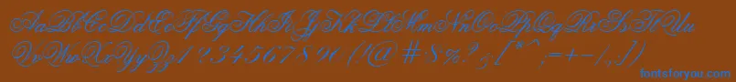 LaJollaEs Font – Blue Fonts on Brown Background