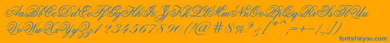 LaJollaEs-Schriftart – Blaue Schriften auf orangefarbenem Hintergrund