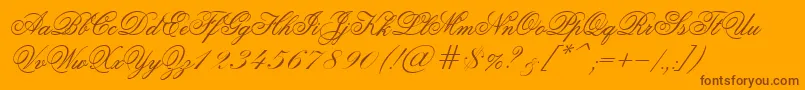 LaJollaEs-Schriftart – Braune Schriften auf orangefarbenem Hintergrund