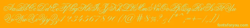 LaJollaEs Font – Green Fonts on Orange Background