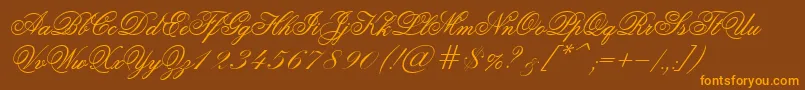 LaJollaEs-Schriftart – Orangefarbene Schriften auf braunem Hintergrund