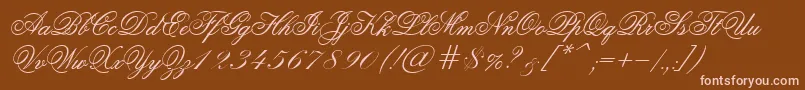 LaJollaEs-Schriftart – Rosa Schriften auf braunem Hintergrund