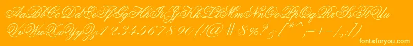 LaJollaEs Font – Yellow Fonts on Orange Background