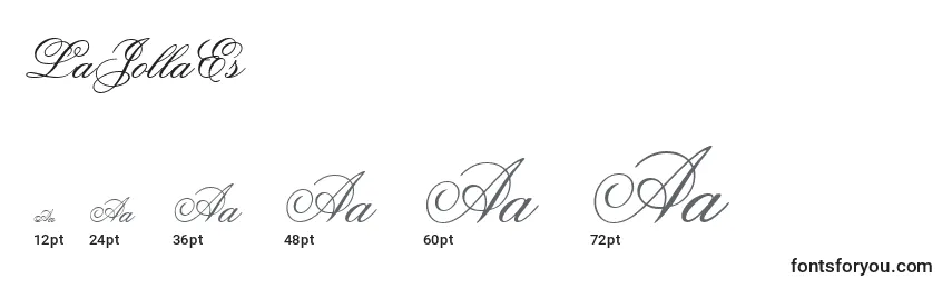 LaJollaEs Font Sizes