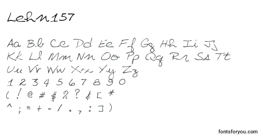 Czcionka Lehn157 – alfabet, cyfry, specjalne znaki