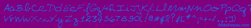 Lehn157 Font – Blue Fonts on Purple Background