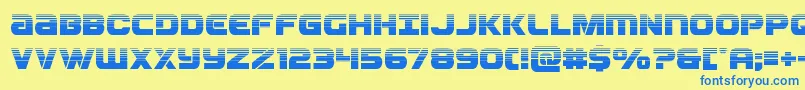 Ozdahalf Font – Blue Fonts on Yellow Background