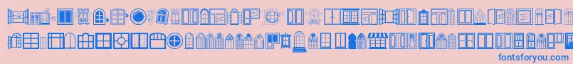 Window-Schriftart – Blaue Schriften auf rosa Hintergrund