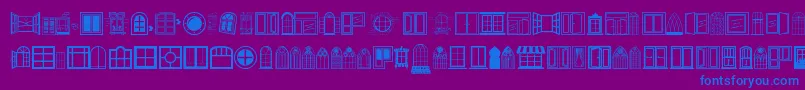 Fonte Window – fontes azuis em um fundo violeta