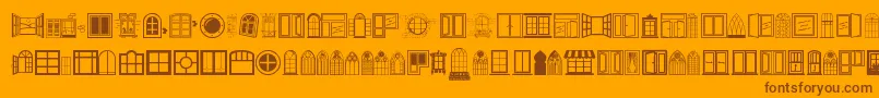 Window-Schriftart – Braune Schriften auf orangefarbenem Hintergrund