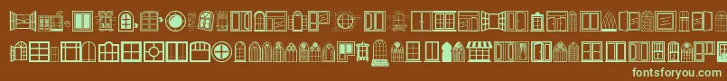 Window-Schriftart – Grüne Schriften auf braunem Hintergrund