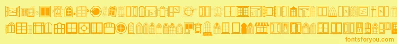 フォントWindow – オレンジの文字が黄色の背景にあります。