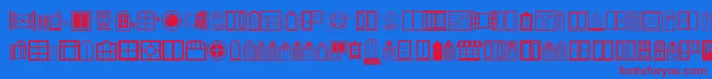 Window-fontti – punaiset fontit sinisellä taustalla
