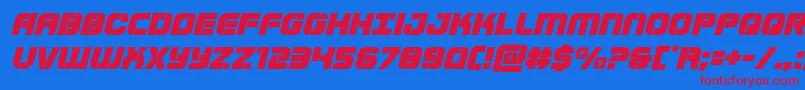 Supersubmarineital Font – Red Fonts on Blue Background