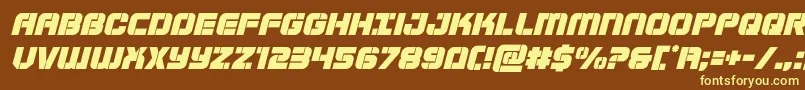 Supersubmarineital Font – Yellow Fonts on Brown Background