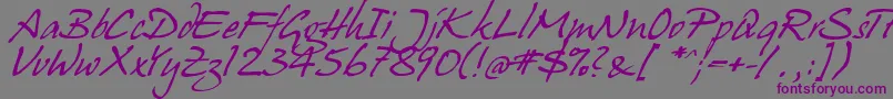 HanshandCyr-Schriftart – Violette Schriften auf grauem Hintergrund