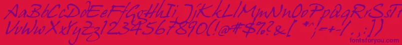 HanshandCyr Font – Purple Fonts on Red Background