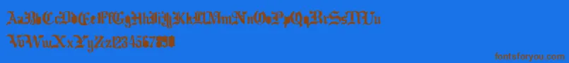 Dramatype Font – Brown Fonts on Blue Background