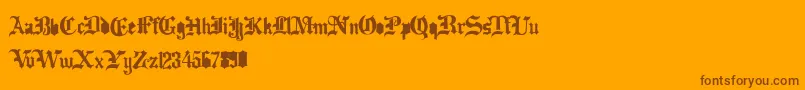フォントDramatype – オレンジの背景に茶色のフォント