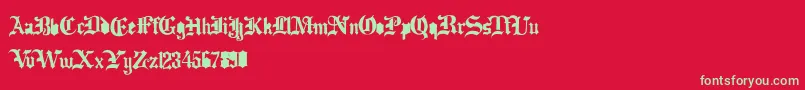 Dramatype Font – Green Fonts on Red Background