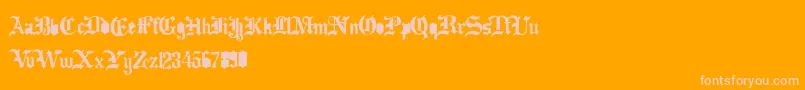 フォントDramatype – オレンジの背景にピンクのフォント