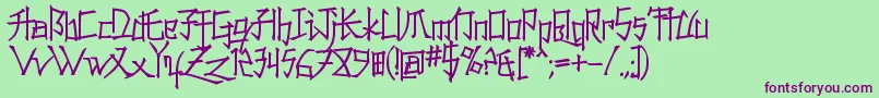 Konfuc Font – Purple Fonts on Green Background