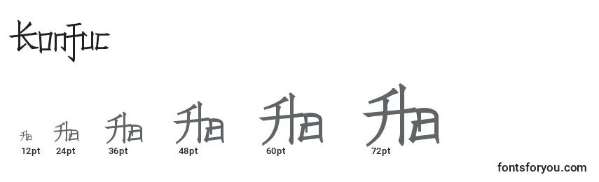 Размеры шрифта Konfuc