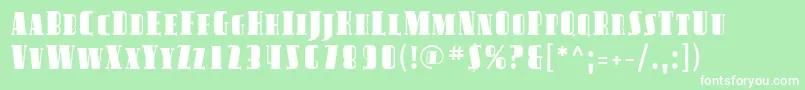 フォントSfavondalesc – 緑の背景に白い文字