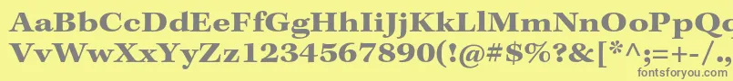 フォントKeplerstdBoldextcapt – 黄色の背景に灰色の文字