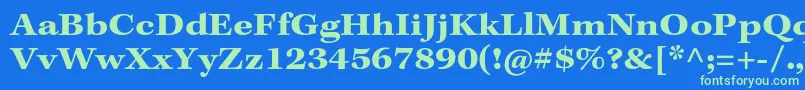 KeplerstdBoldextcapt Font – Green Fonts on Blue Background