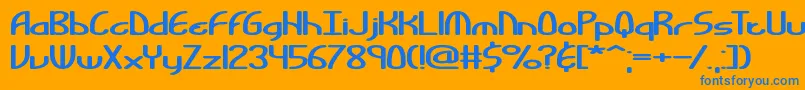 Bendable Font – Blue Fonts on Orange Background