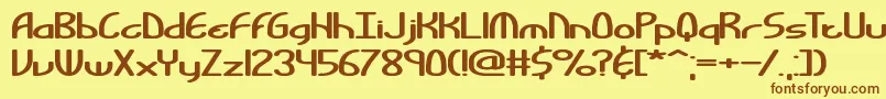 Bendable Font – Brown Fonts on Yellow Background