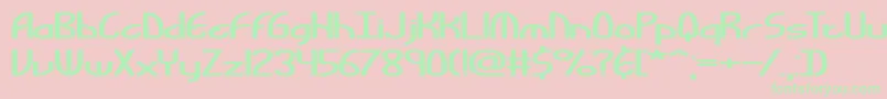 Bendable Font – Green Fonts on Pink Background