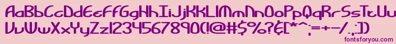 Bendable Font – Purple Fonts on Pink Background