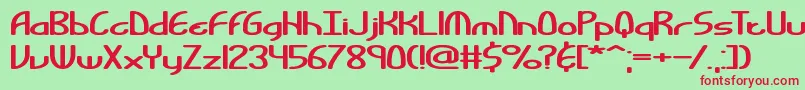 Bendable Font – Red Fonts on Green Background