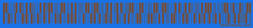 フォントIntp12dmtt – 茶色の文字が青い背景にあります。