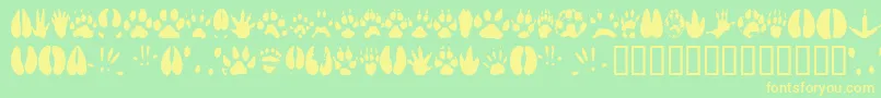 Czcionka Animt – żółte czcionki na zielonym tle