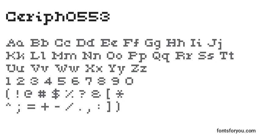 Fuente Ceriph0553 - alfabeto, números, caracteres especiales