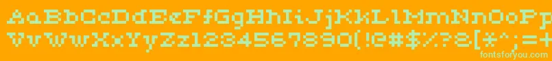 Ceriph0553-Schriftart – Grüne Schriften auf orangefarbenem Hintergrund