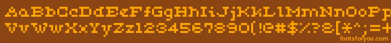 フォントCeriph0553 – オレンジ色の文字が茶色の背景にあります。