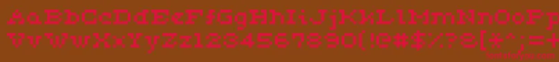 フォントCeriph0553 – 赤い文字が茶色の背景にあります。
